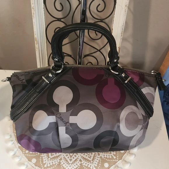 Coach Vintage Sophia Madison Women's Purple and Black Satchel Bag - Picture 2 of 11